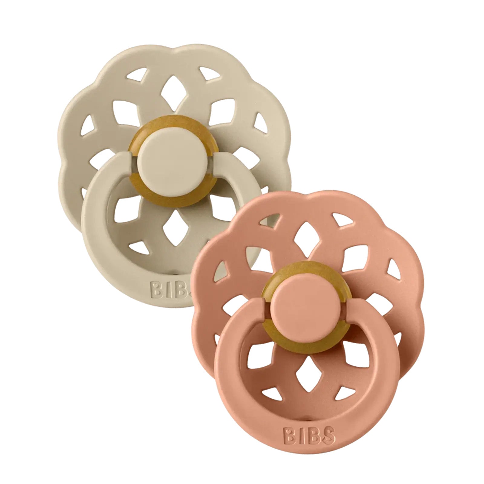 BIBS speen 0-6 maanden 2-pack Vanilla Peach natuurrubber
