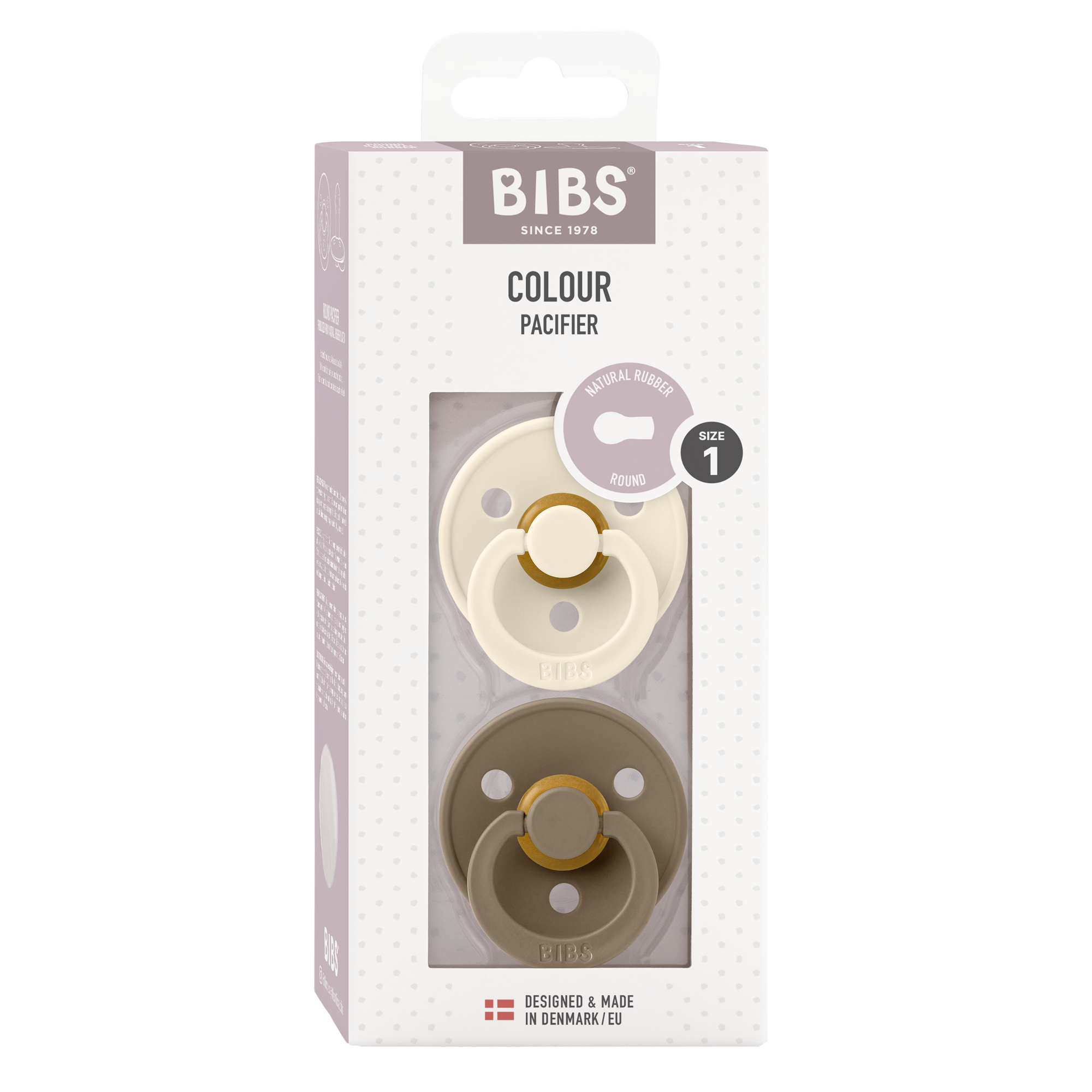 BIBS Colour fopspenen 2-pack in ivory en dark oak voor de baby