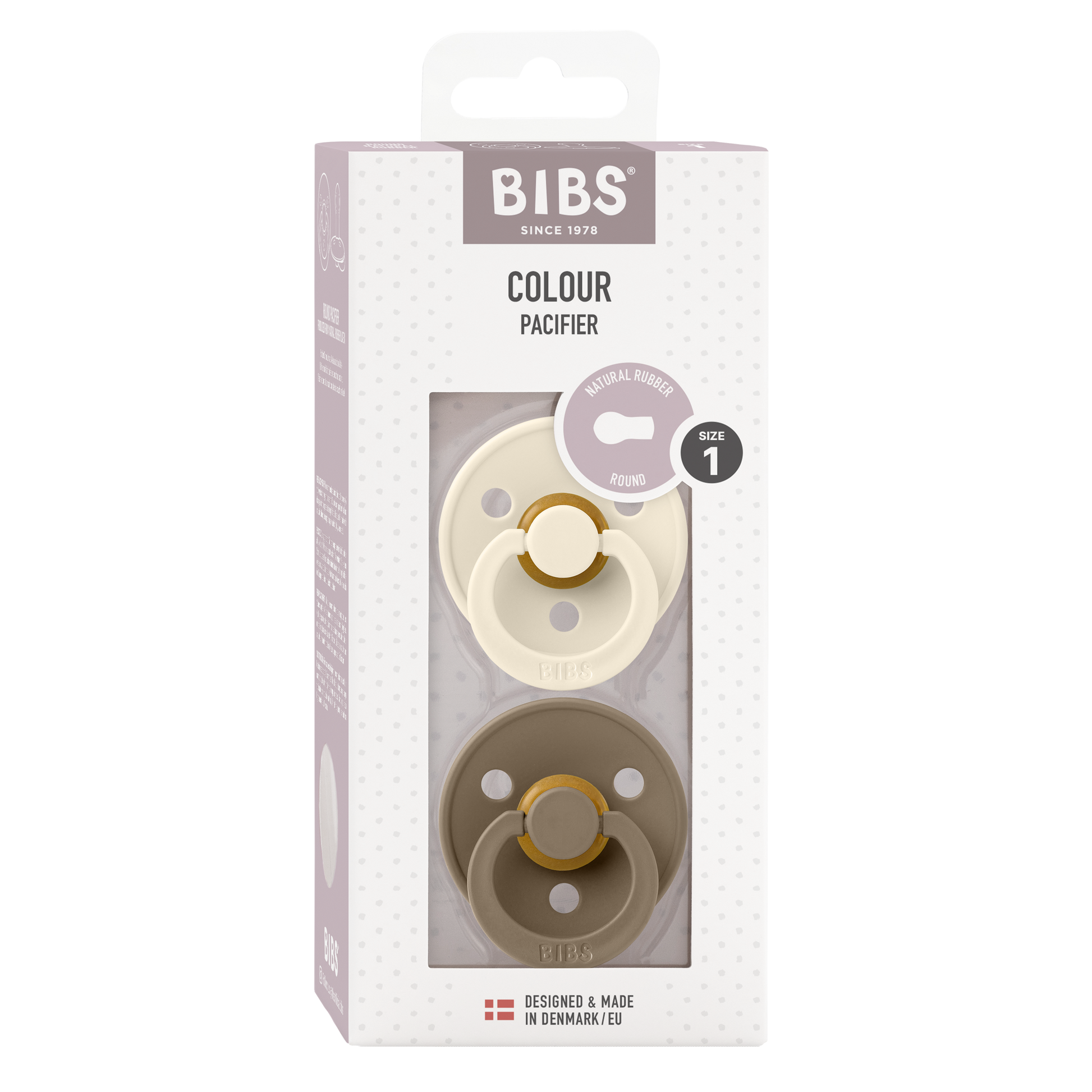 BIBS Colour fopspenen 2-pack in ivory en dark oak voor de baby