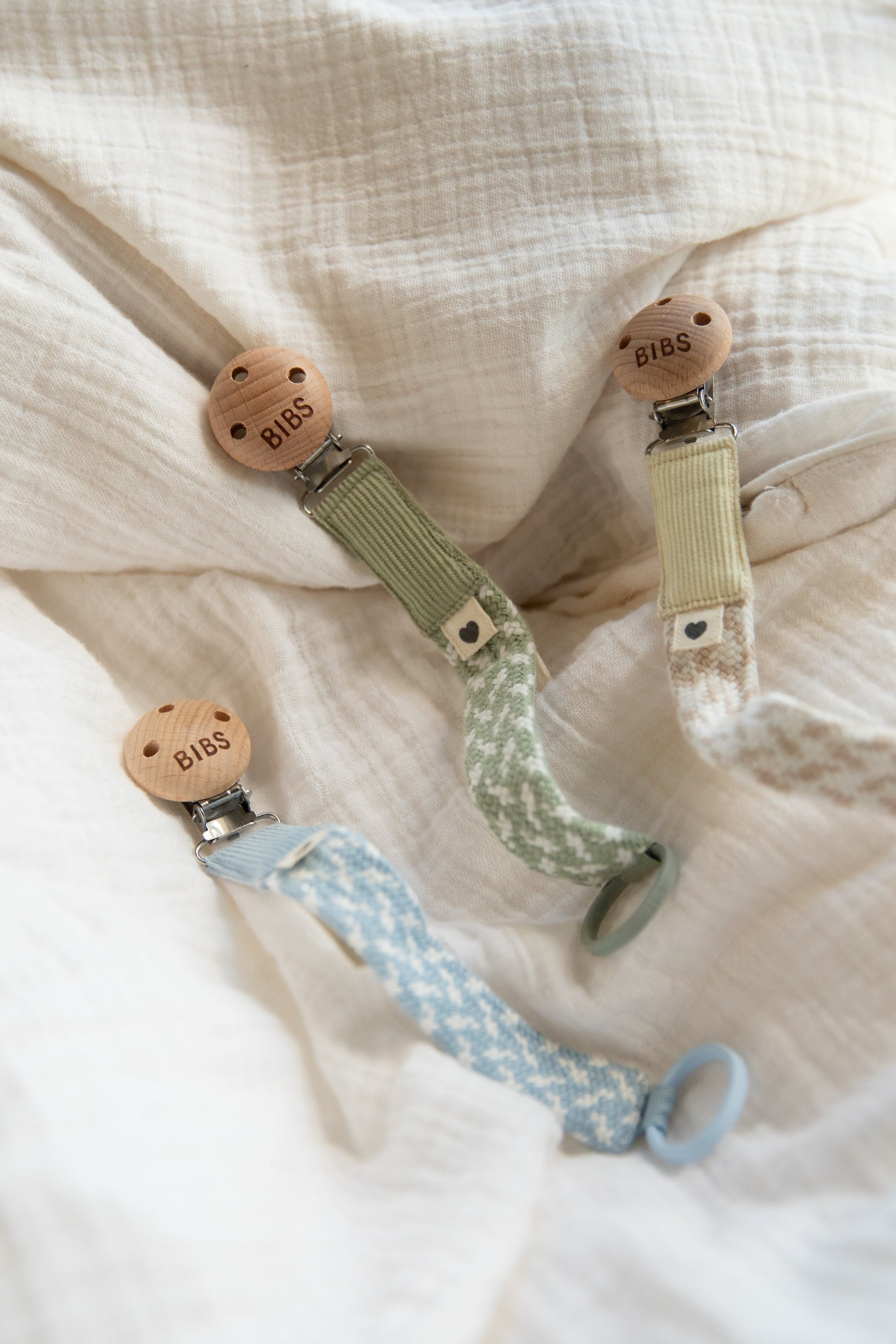 veilige speenketting van bibs met metalen clip 