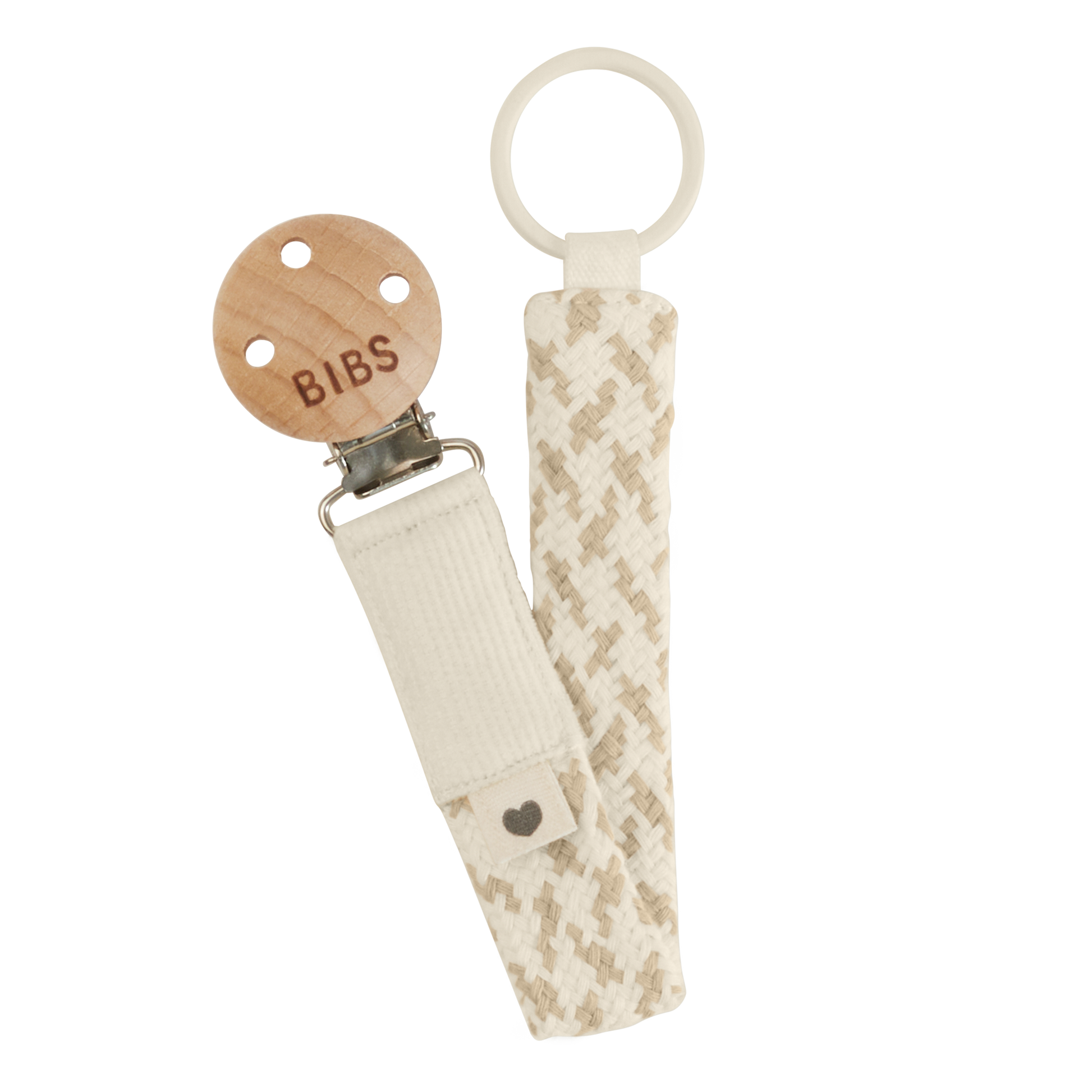 bibs gevlochten speenkoord met metalen clip