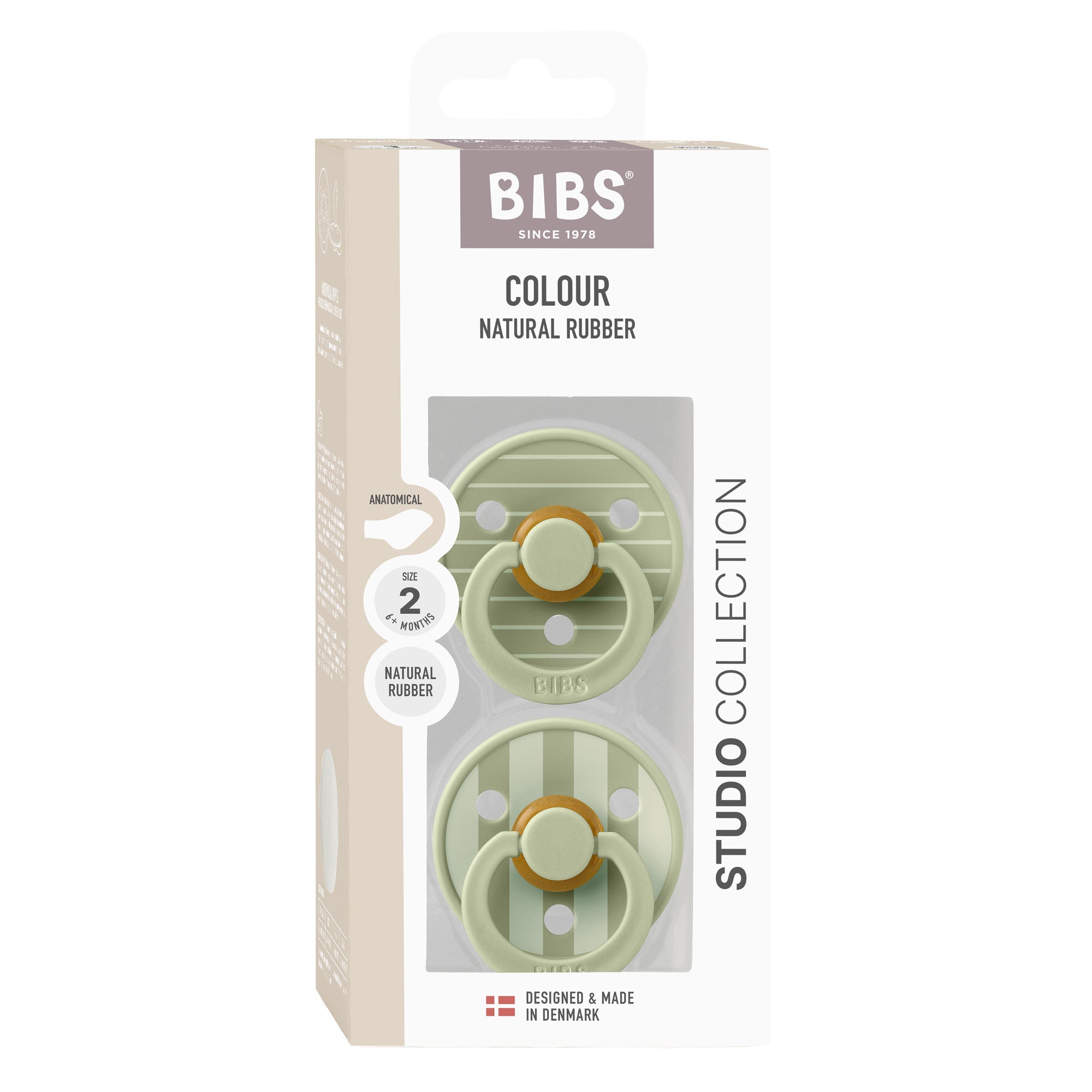 anatomische bibs 2 pack spenen in kleur sage