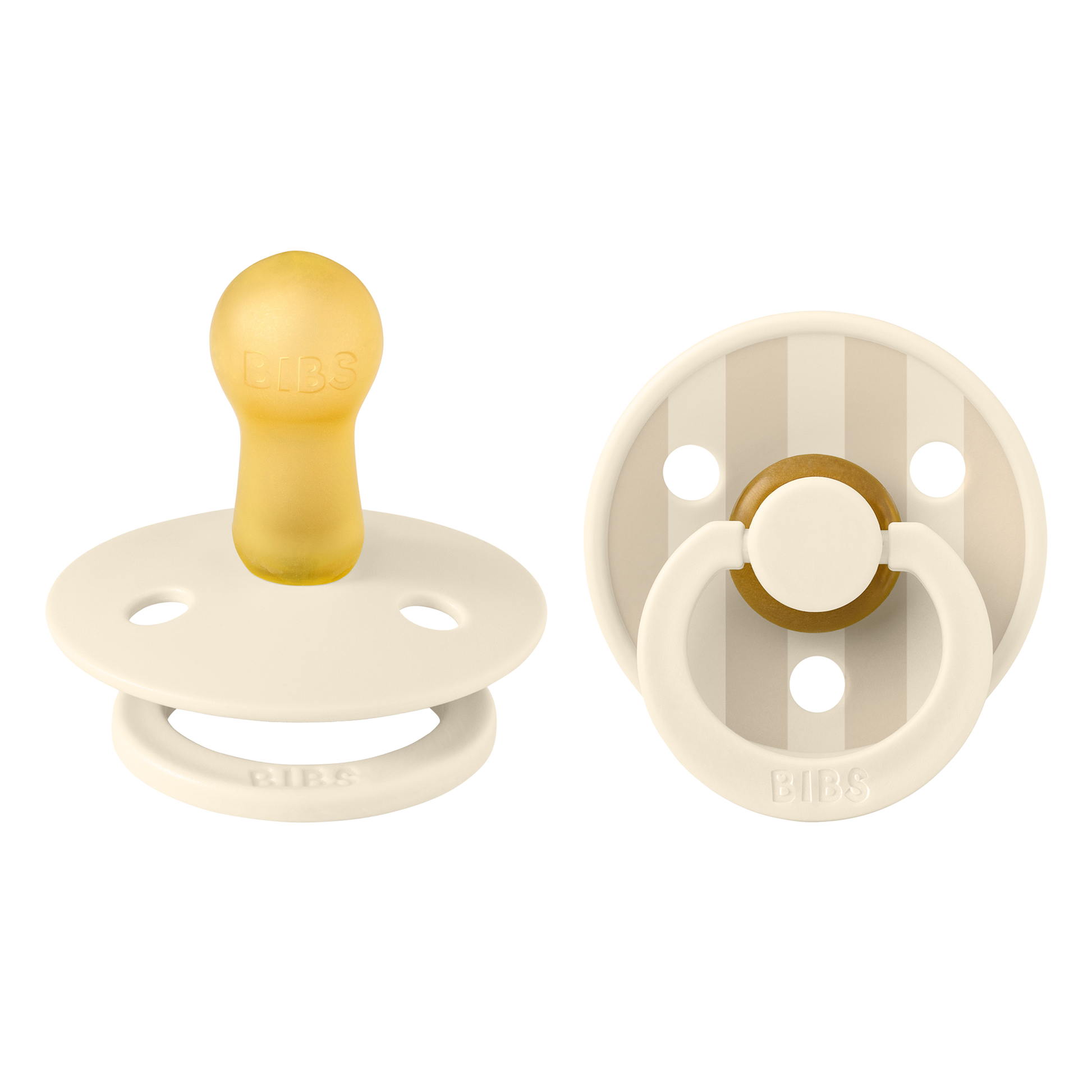 verpakking van de 2-pack fopspenen van bibs in kleur ivory