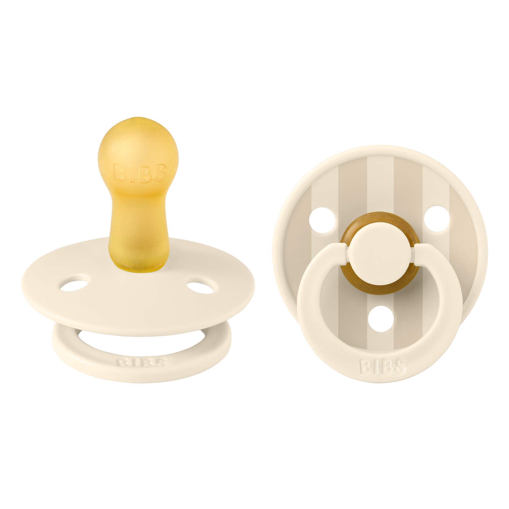 verpakking van de 2-pack fopspenen van bibs in kleur ivory