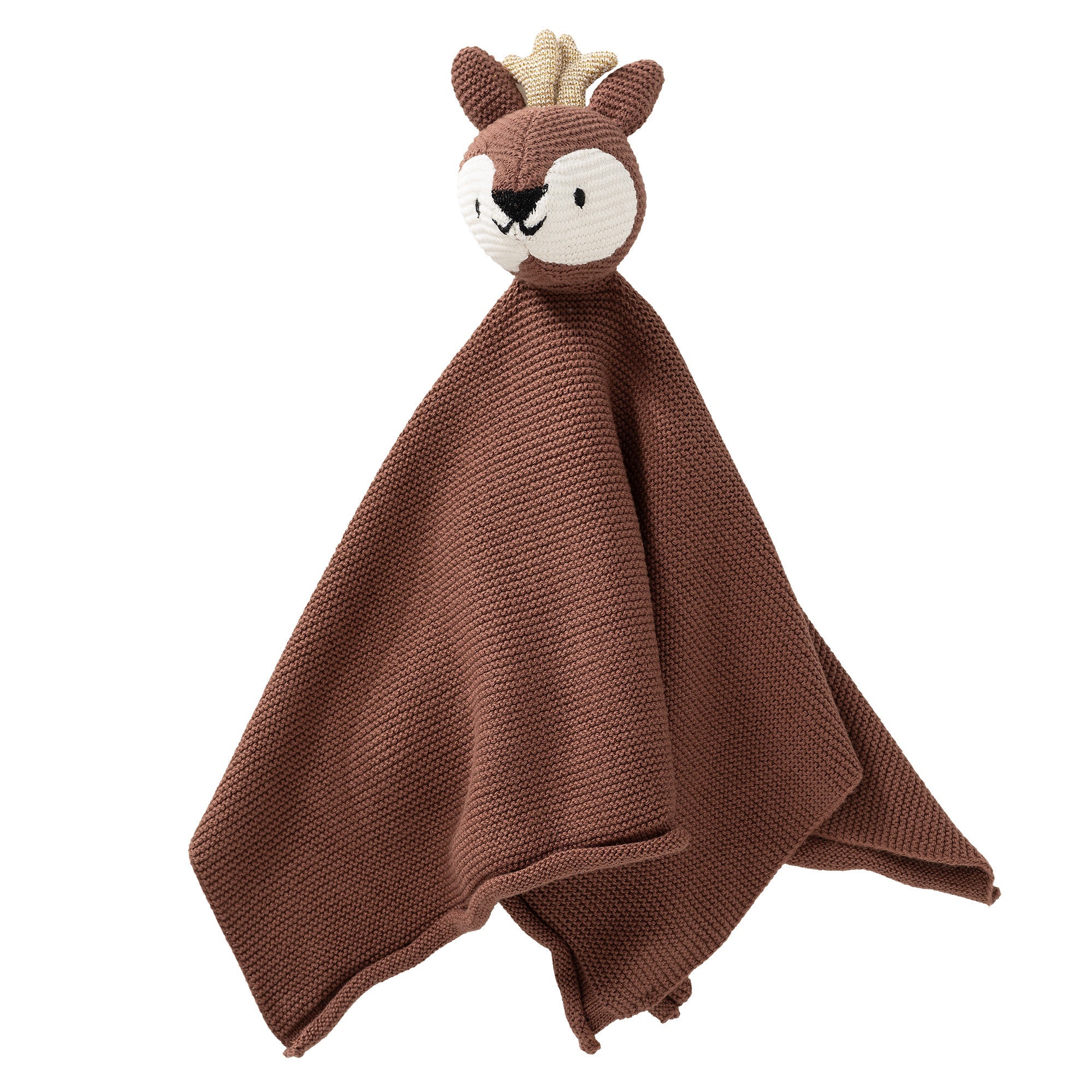 Knuffeldoekje deer van gebreid organisch katoen