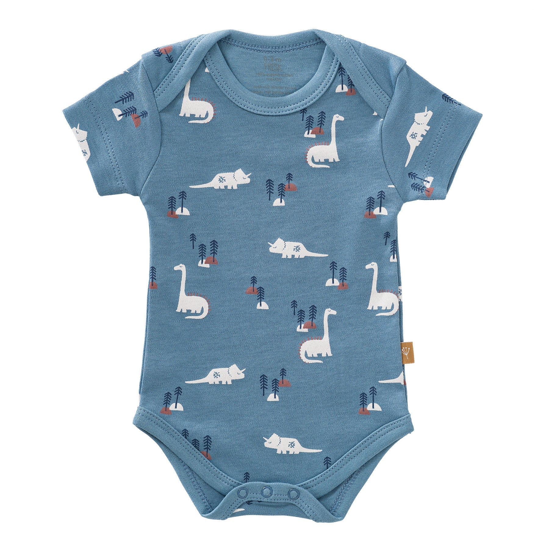 Fresk romper korte mouw met blauwe dino-print