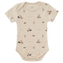Fresk beige romper korte mouw met konijntjes print