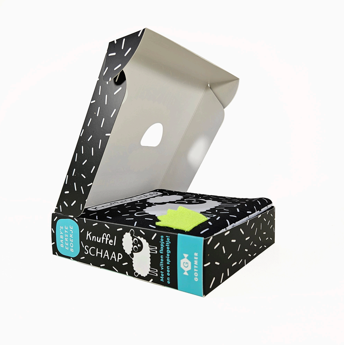 boekje met flapjes, knisper en lus voor buggy of box