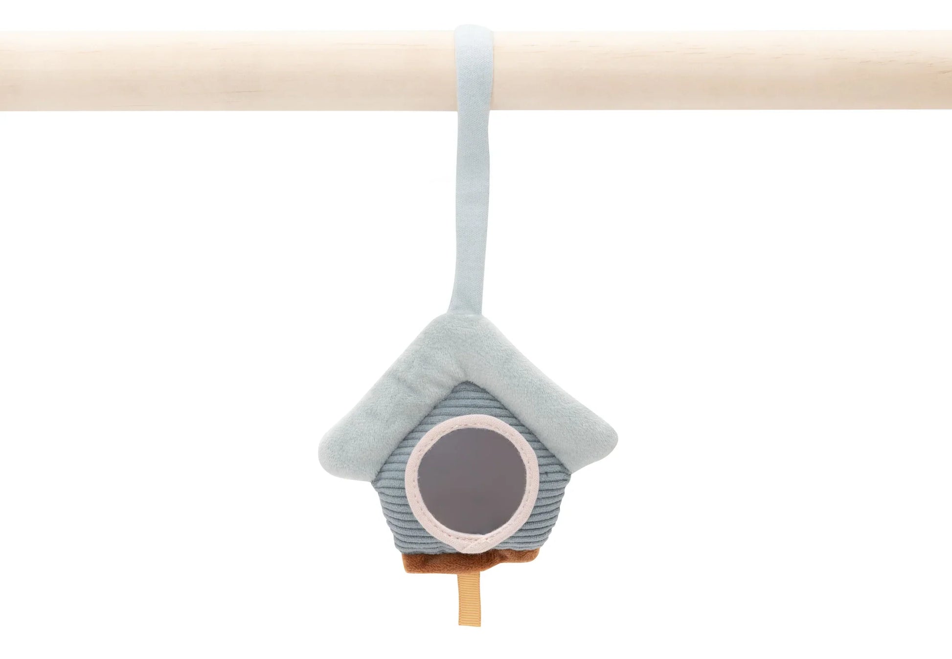 Detail van vogelhuisje aan babygym, jollein