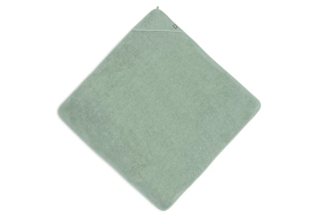 Jollein badcape badstof 75x75 cm in Ash Green met capuchon
