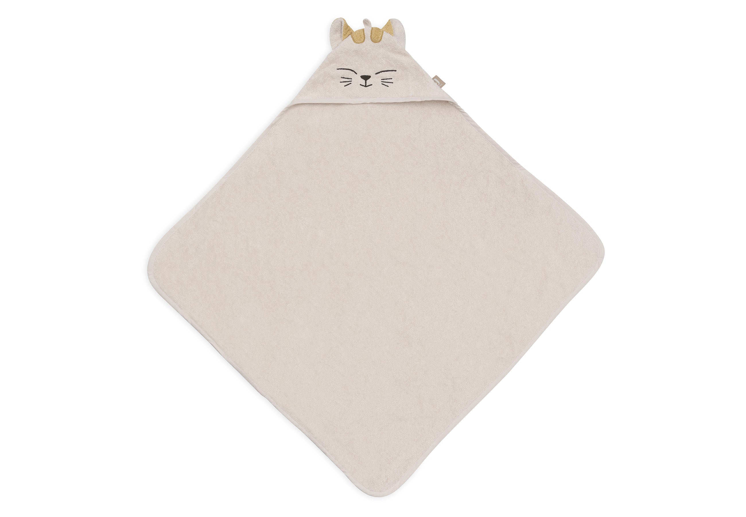 Jollein badcape Charlie kat voorzijde met kattengezichtje