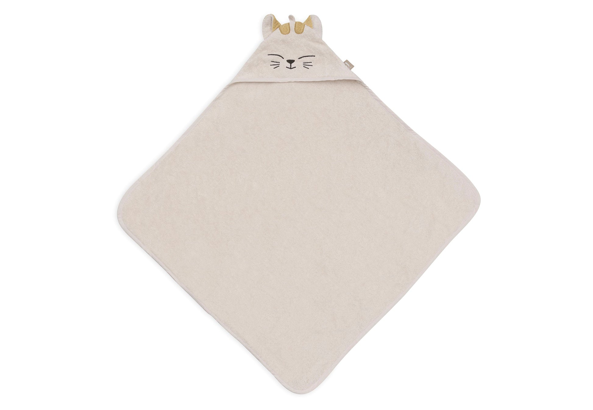 Jollein badcape Charlie kat voorzijde met kattengezichtje