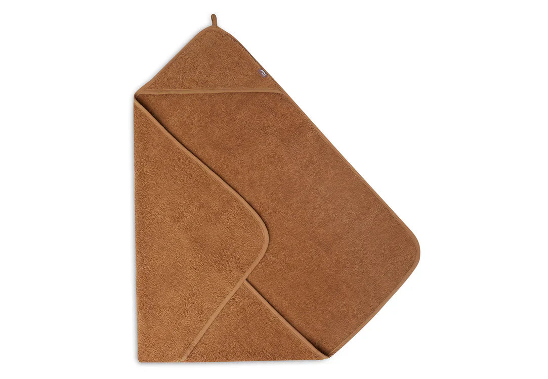 Badcape badstof 75x75 in kleur caramel met capuchon