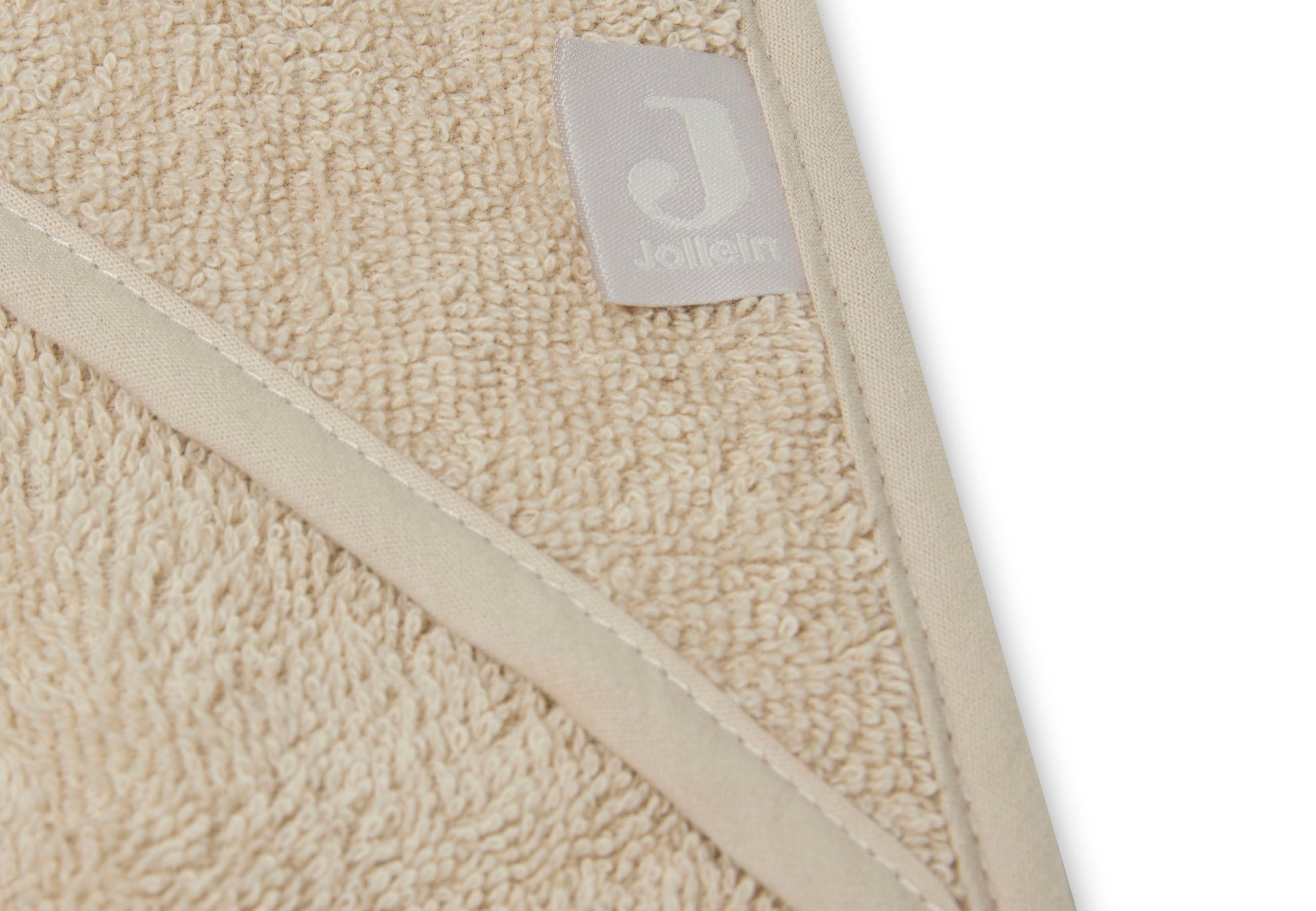 Badcape Jollein nougat met zichtbare capuchon en afgeronde hoeken