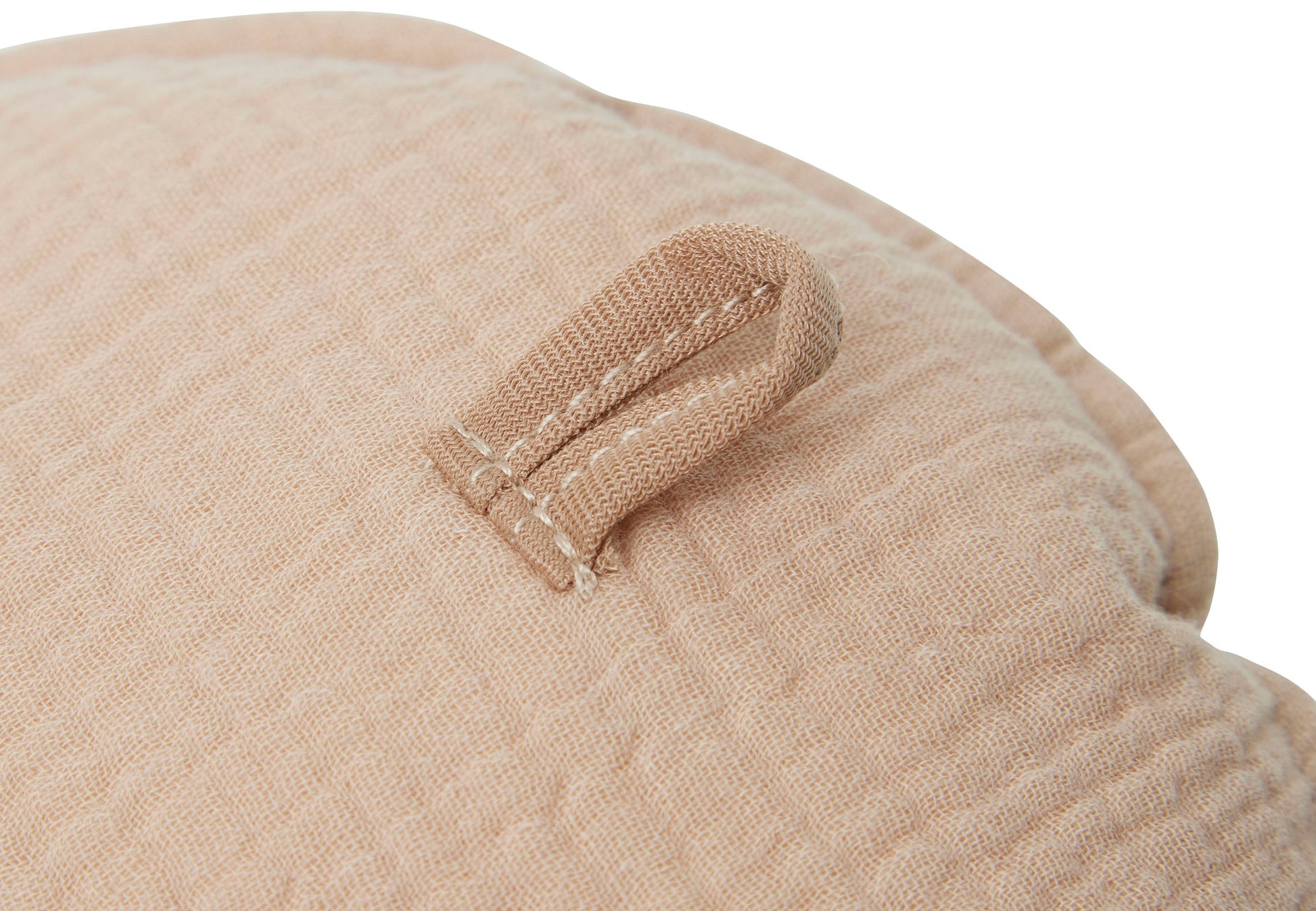 Detail van de ophanglus aan de achterzijde van de stoffen ballon