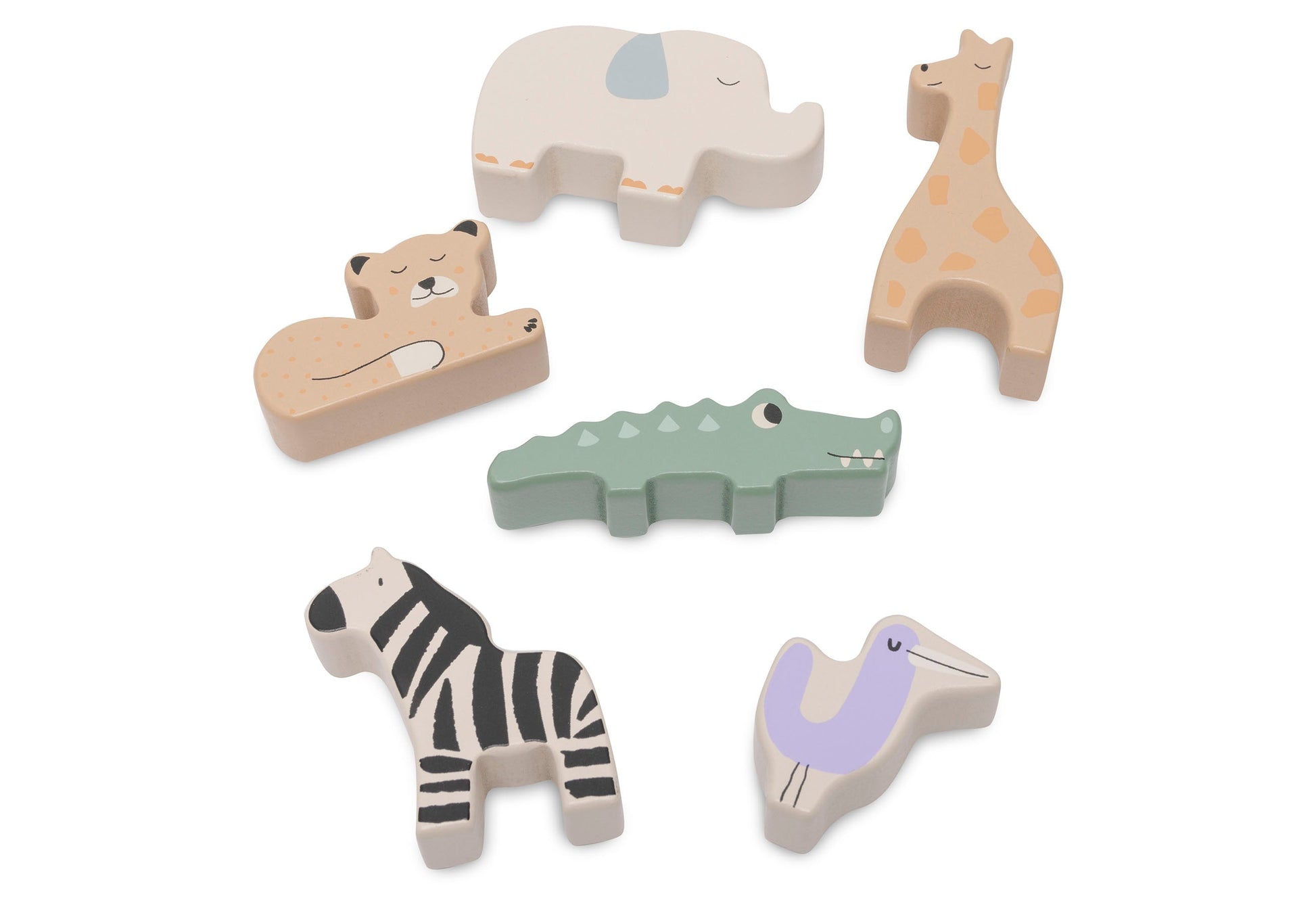 Houten jungle dieren in fsc hout van vormenstoof