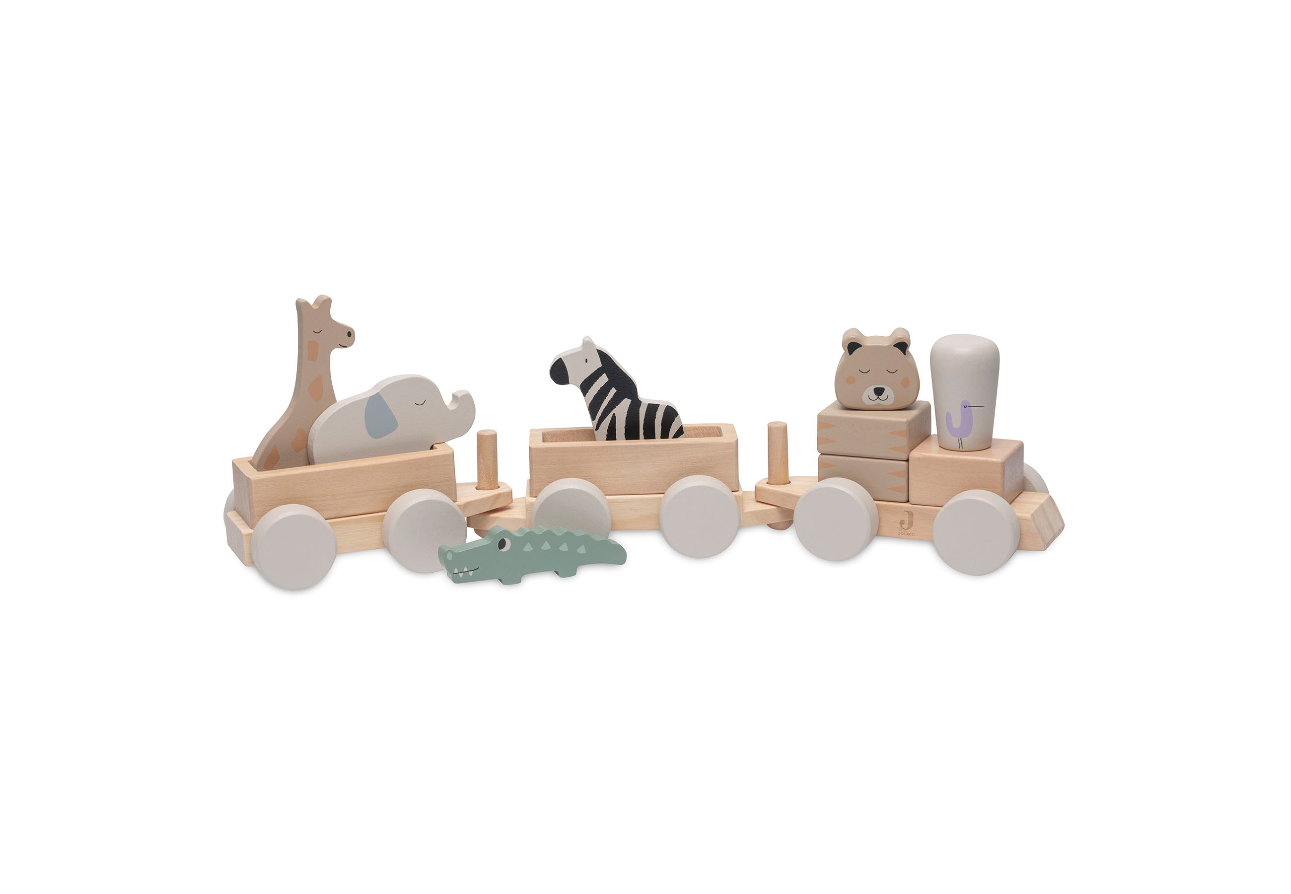 Speelgoedtrein Jungle Jambo met vijf houten dieren