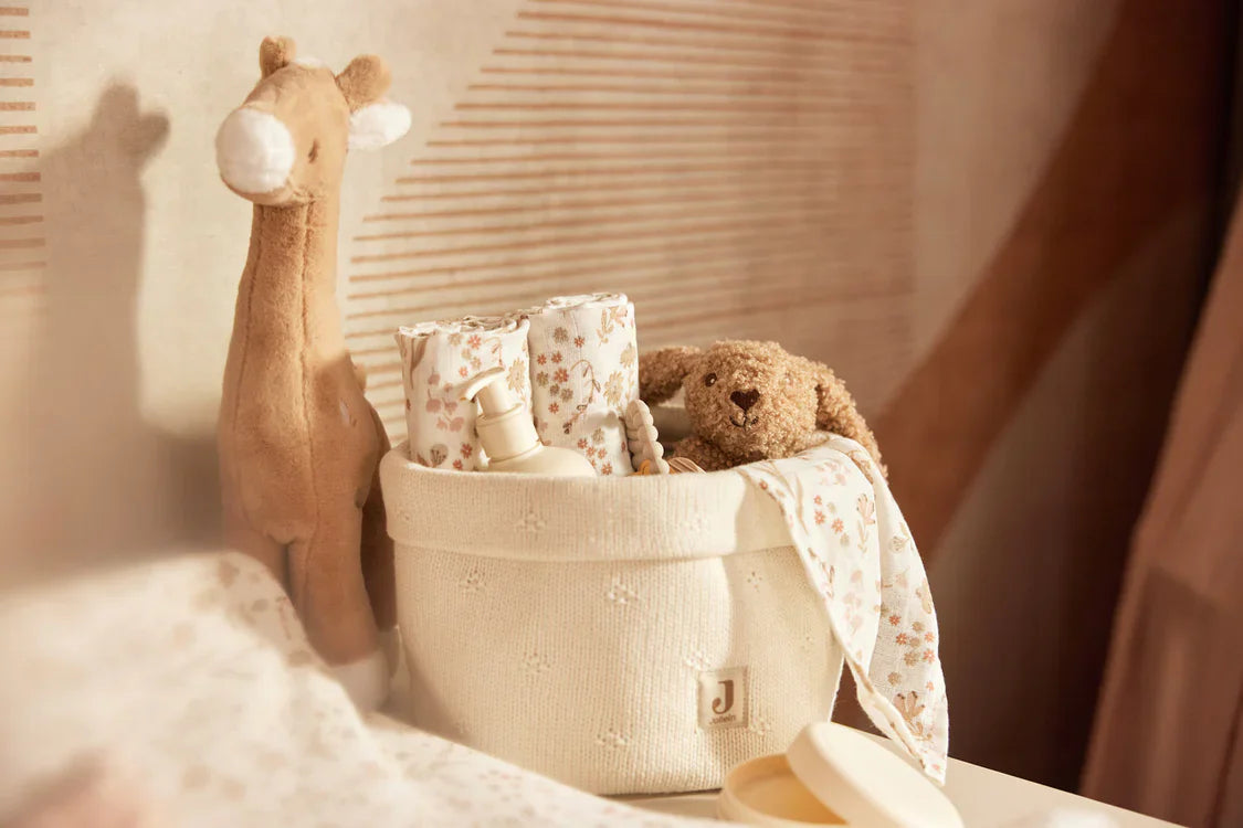 Sfeerbeeld van hydrofiele monddoekjes met Bloomy print