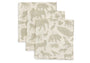 Handige set van drie hydrofiele monddoekjes in olive green met animals print