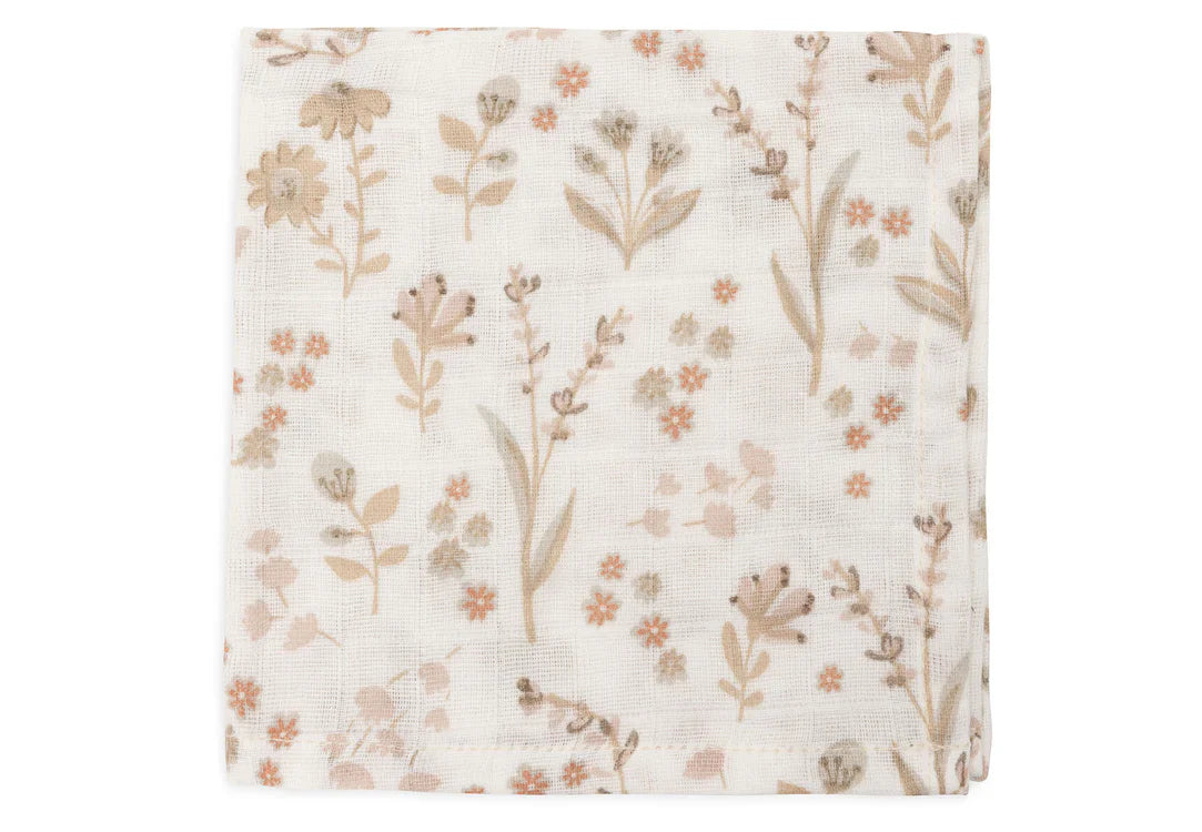 Handige hydrofiele monddoekjes met bloemendessin