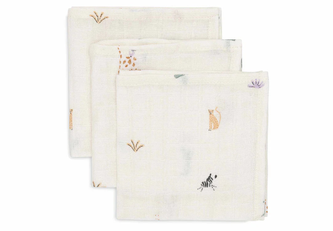 Set van drie hydrofiele monddoekjes met Jungle Jambo print