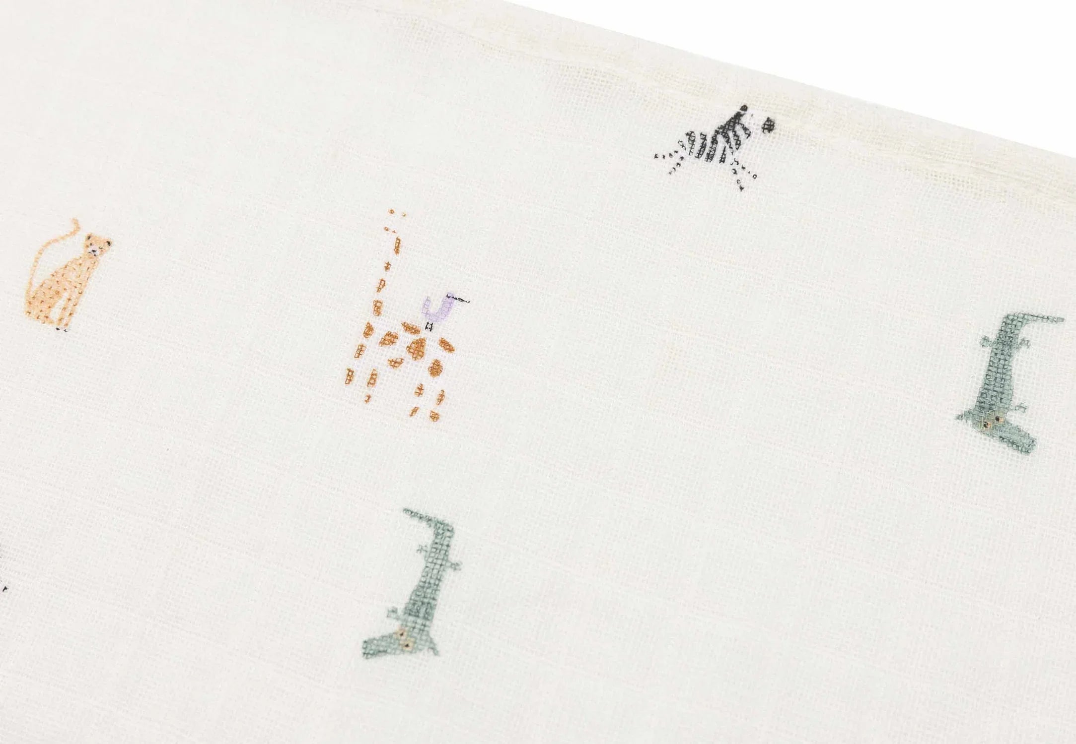 Detail van hydrofiele doek met Jungle Jambo dessin