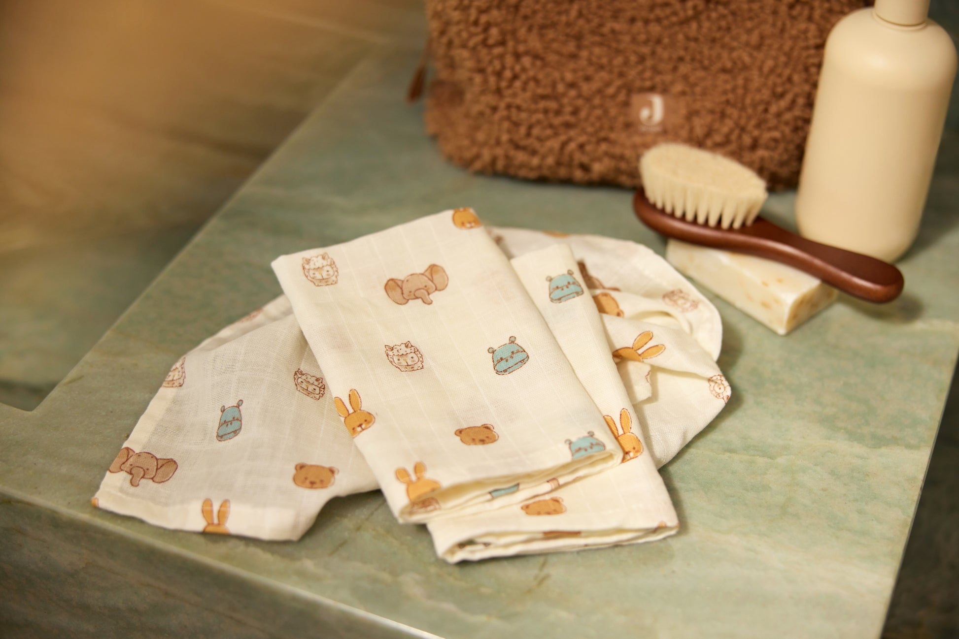 Hydrofiele washandjes met speelse dierenprint voor een zachte wasbeurt
