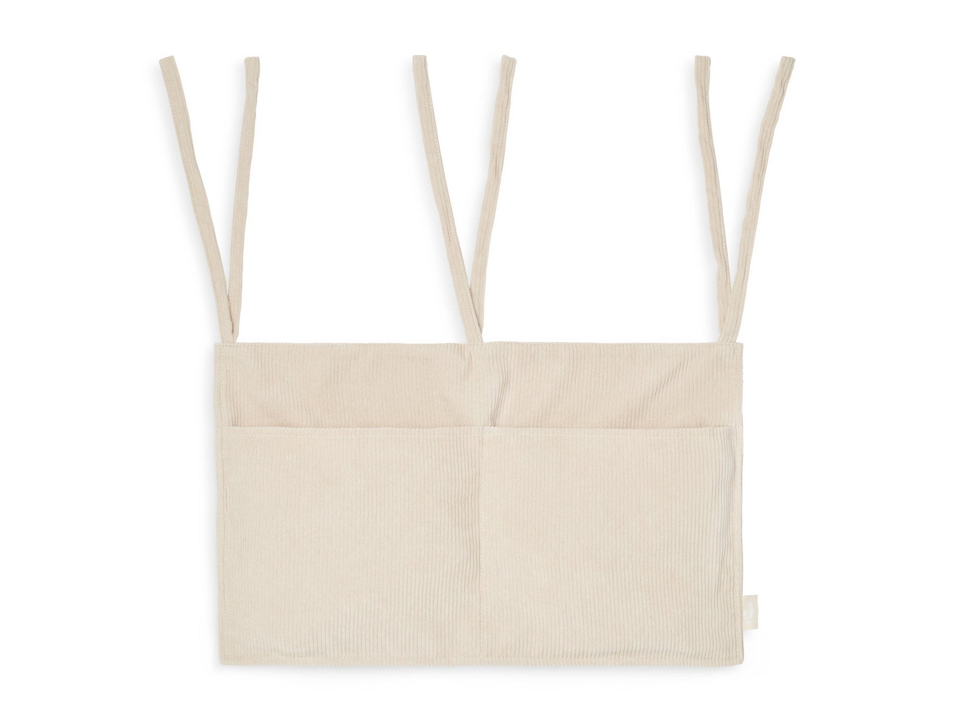 Handige corduroy opbergzak in kleur nougat met ribbelstructuur