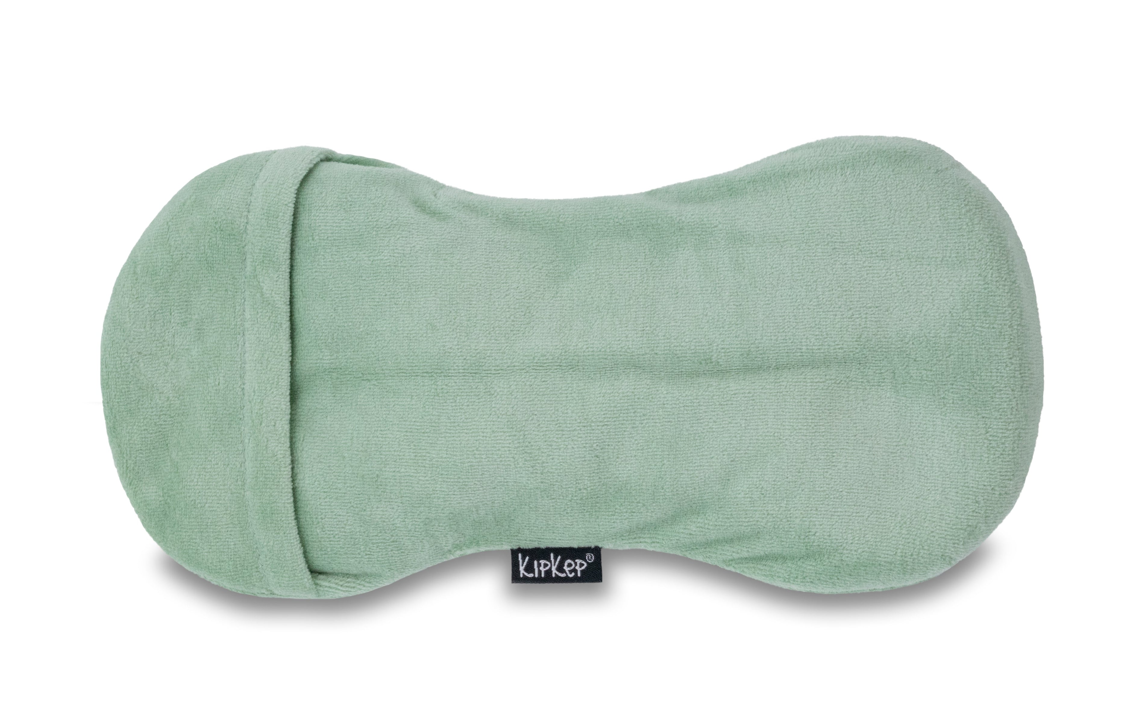 KipKep Woller achterzijde warmtekussen – Pale Green, volledig product zichtbaar met afneembare hoes