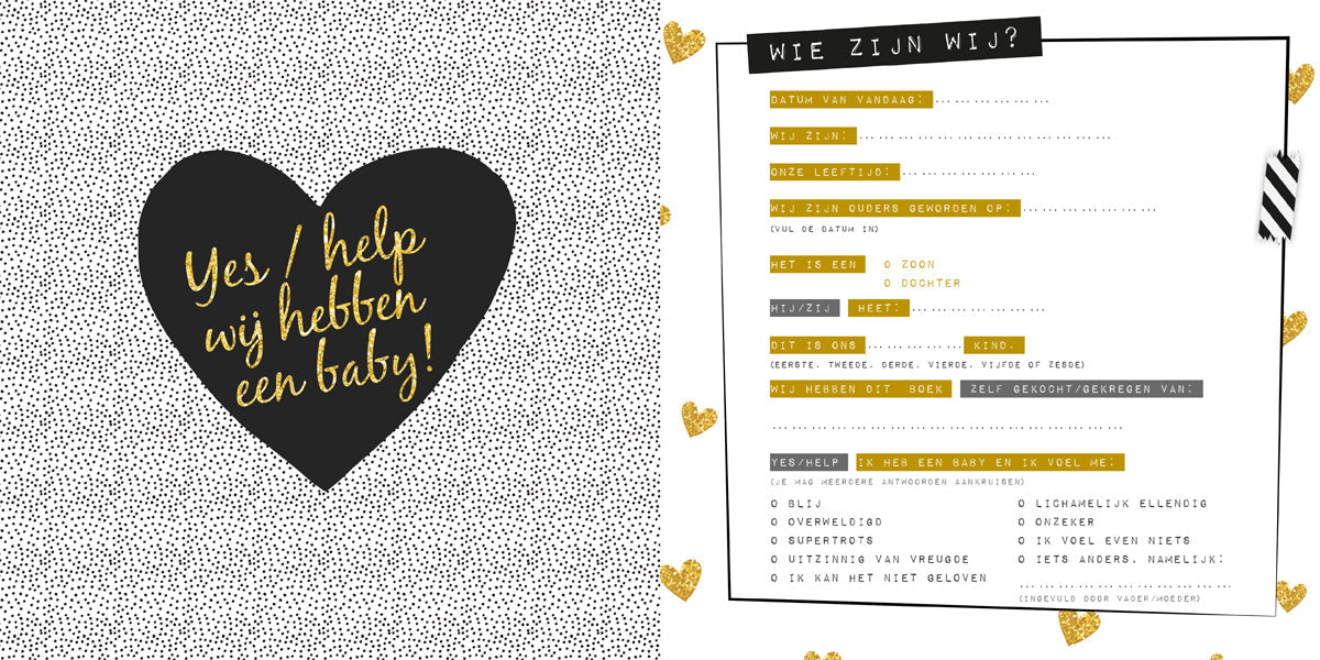 Binnenpagina’s invulboek Baby’s eerste jaar