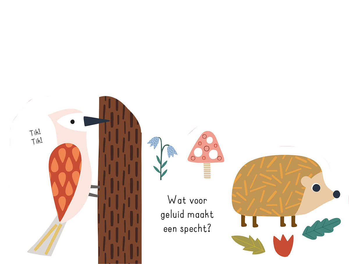 Kartonboek voor peuters met eekhoorn, egel en andere bosdieren