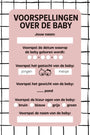 Invulkaarten voorspellingen babyshower cadeau