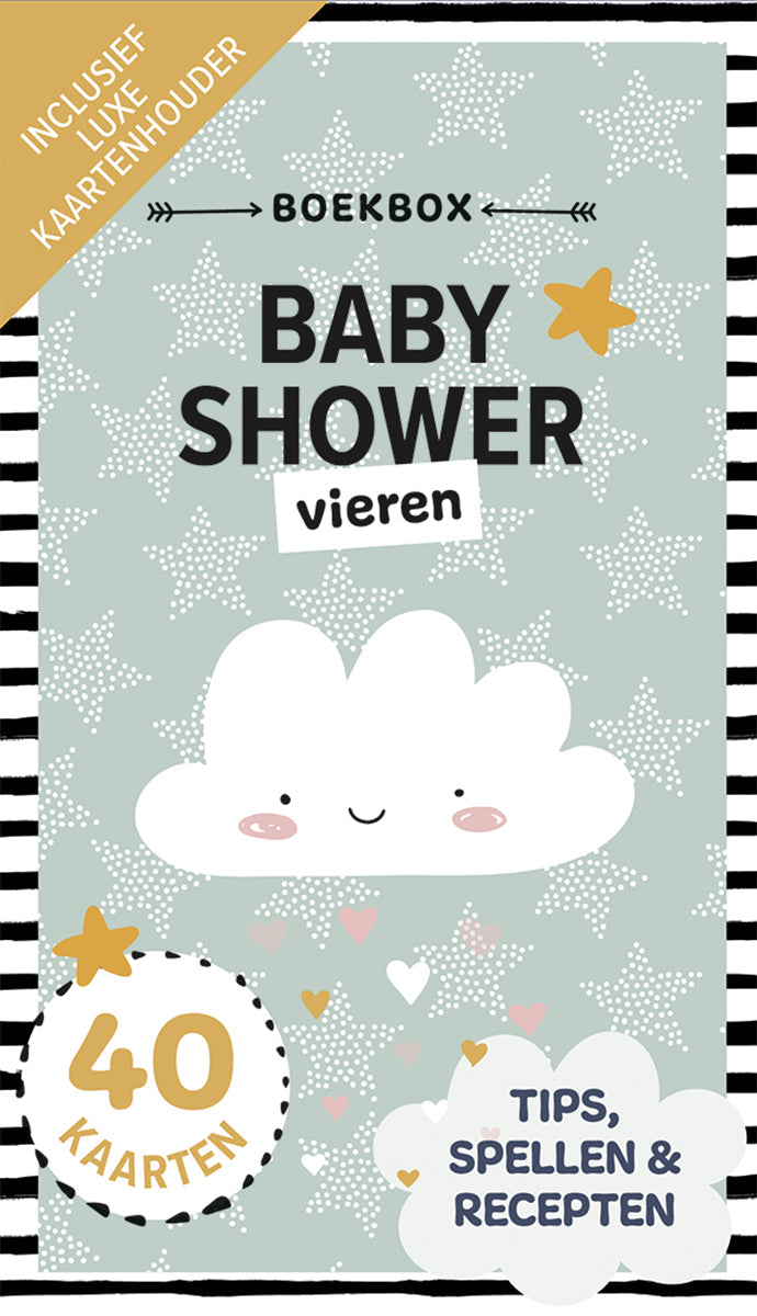 Voorzijde kaartenbox Babyshower vieren Lantaarn Publishers