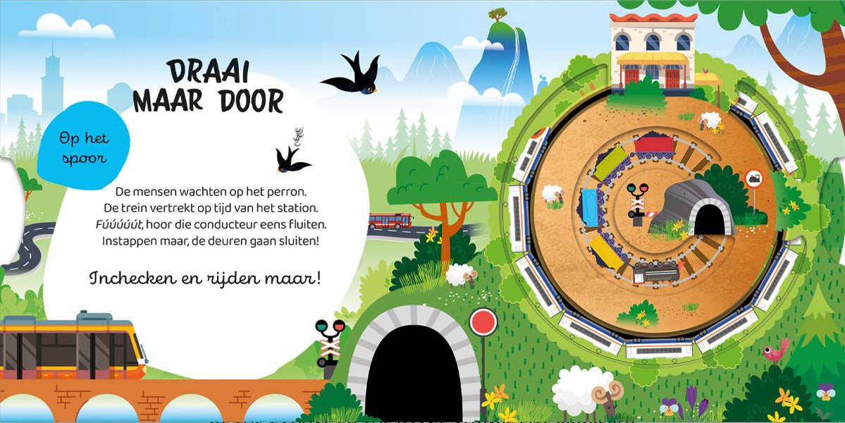 Stevig peuterboek met tractoren, hijskranen en graafmachines