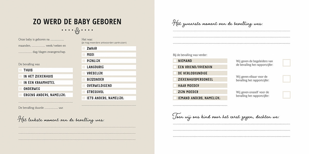 Mijn eerste jaar invulboek met linenlook Lantaarn Publishers