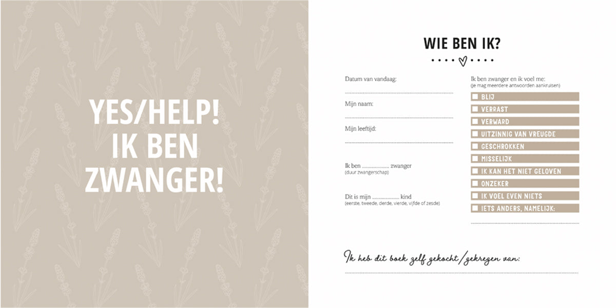 Voorbeeld invulpagina’s Mijn negen maanden linenlook