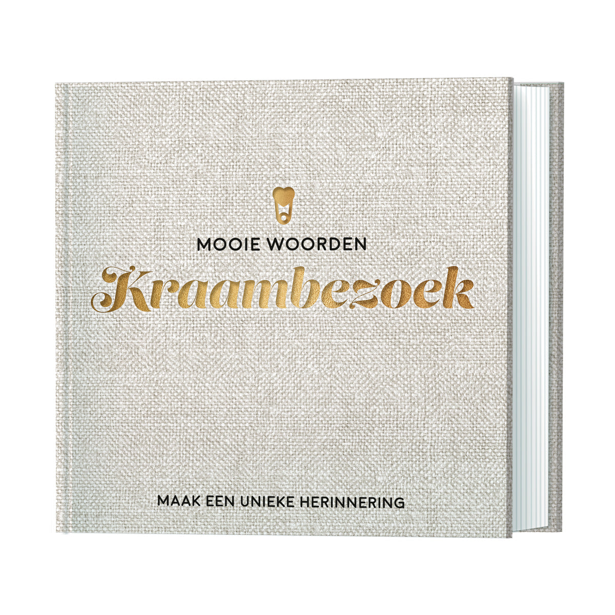 Hardcover omslag invulboek Mooie woorden kraambezoek linenlook