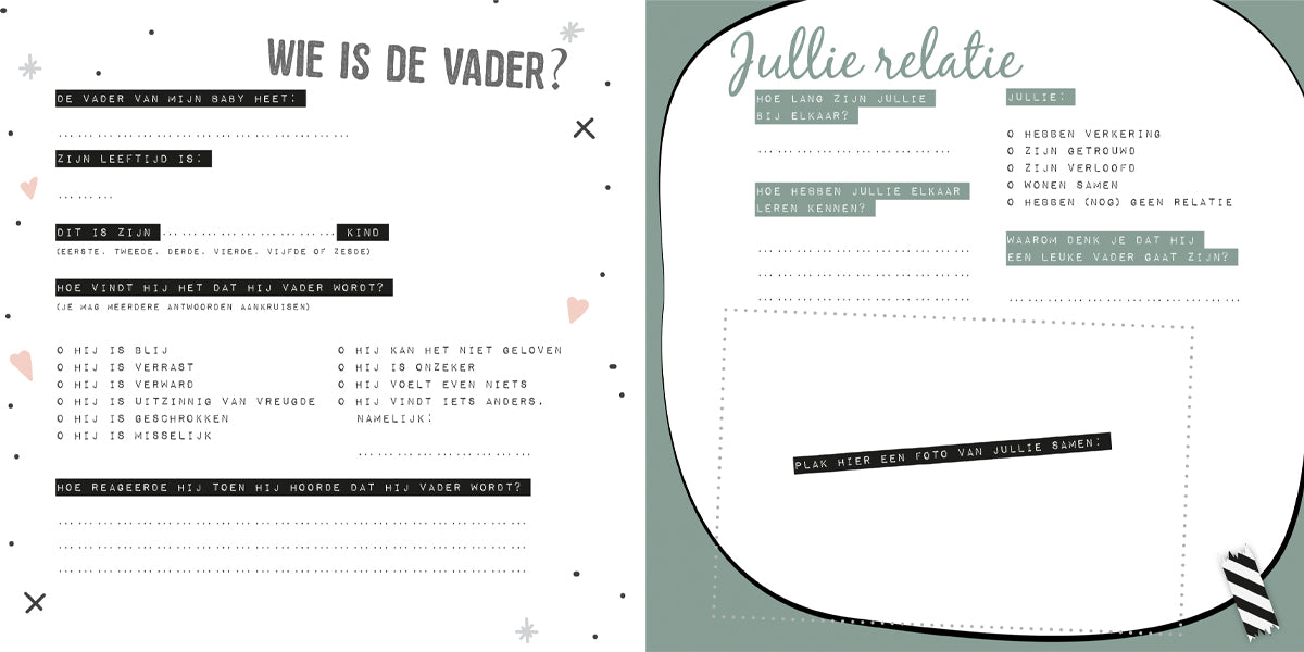 leg herinneringen en mijlpalen vast in het 9 maanden invulboek