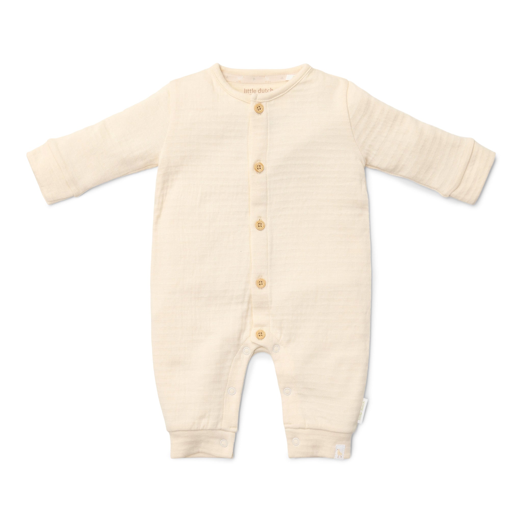 Little Dutch boxpakje crème newborn naturals met dubbele stof en houtlook knopen