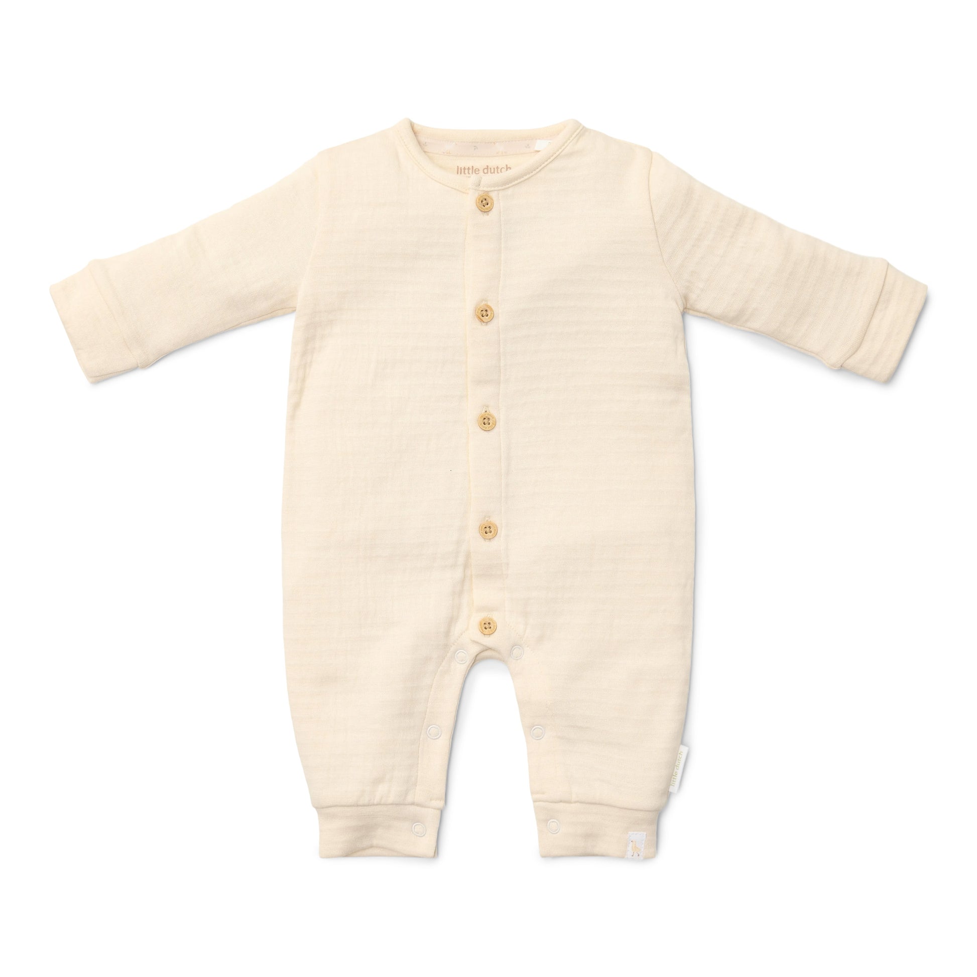 Little Dutch boxpakje crème newborn naturals met dubbele stof en houtlook knopen