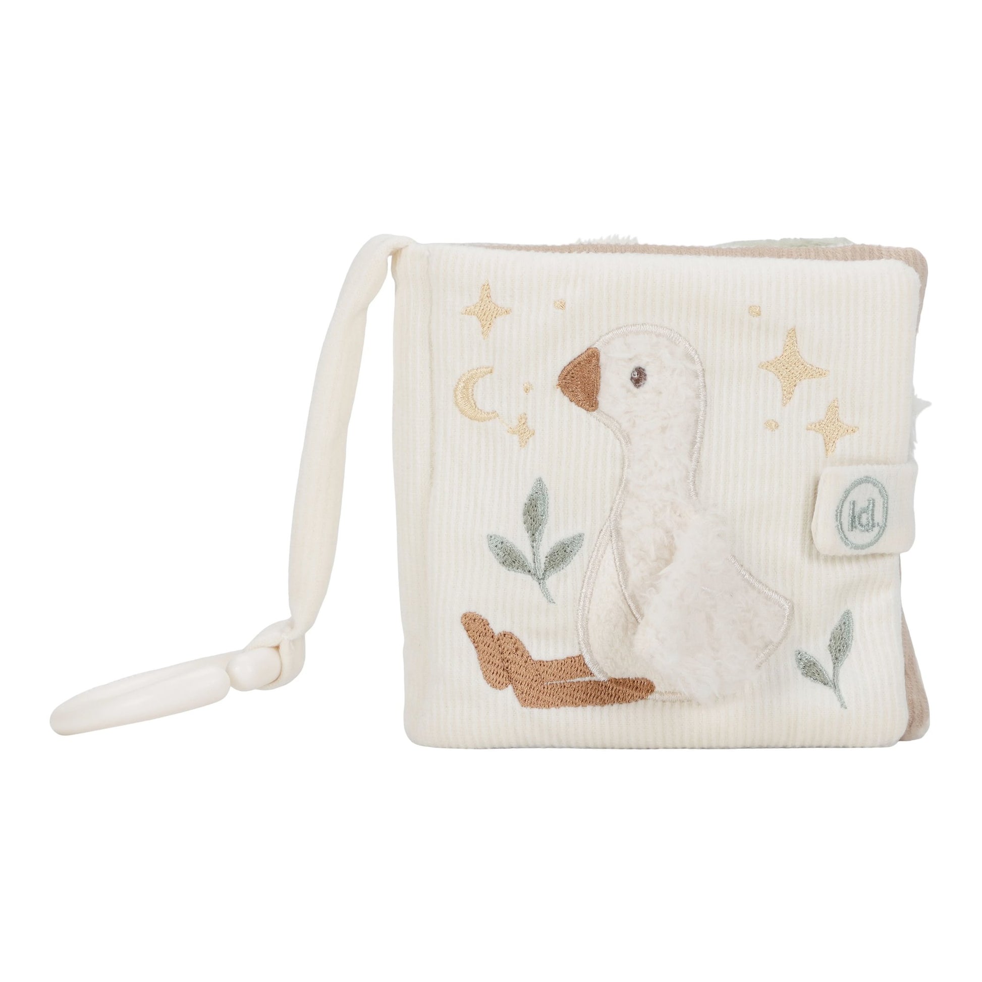 Little Dutch buggyboekje wit newborn naturals met zachte speelelementen voor baby