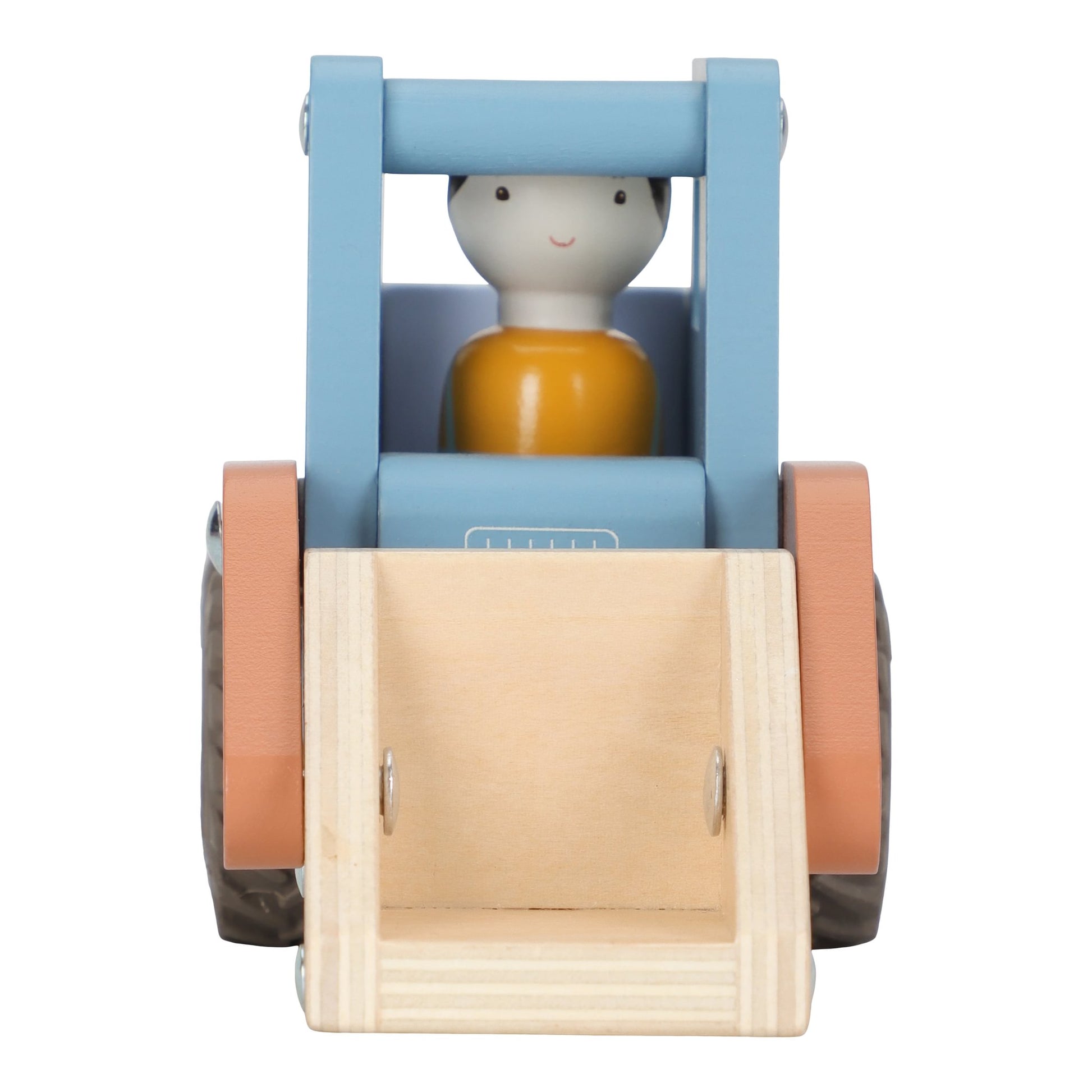 Little Dutch speelgoed bulldozer van hout in blauwe kleur als duurzaam verjaardagscadeau voor een kindje