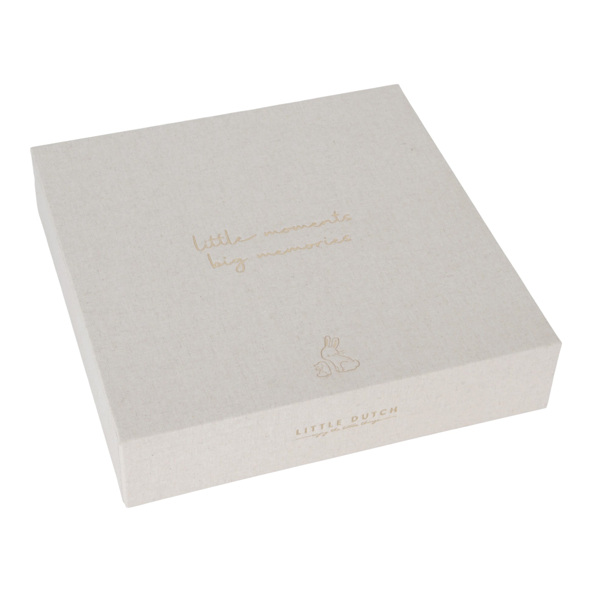 Luxe linnen memory box van Little Dutch voor het bewaren van bijzondere momenten