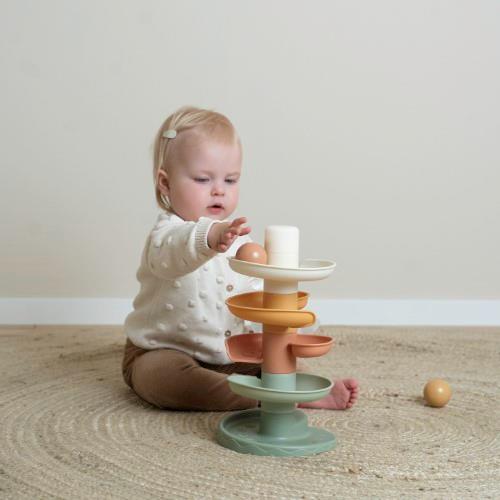 Little Dutch spiraaltoren meerkleurig als educatief speelgoed voor baby en peuter