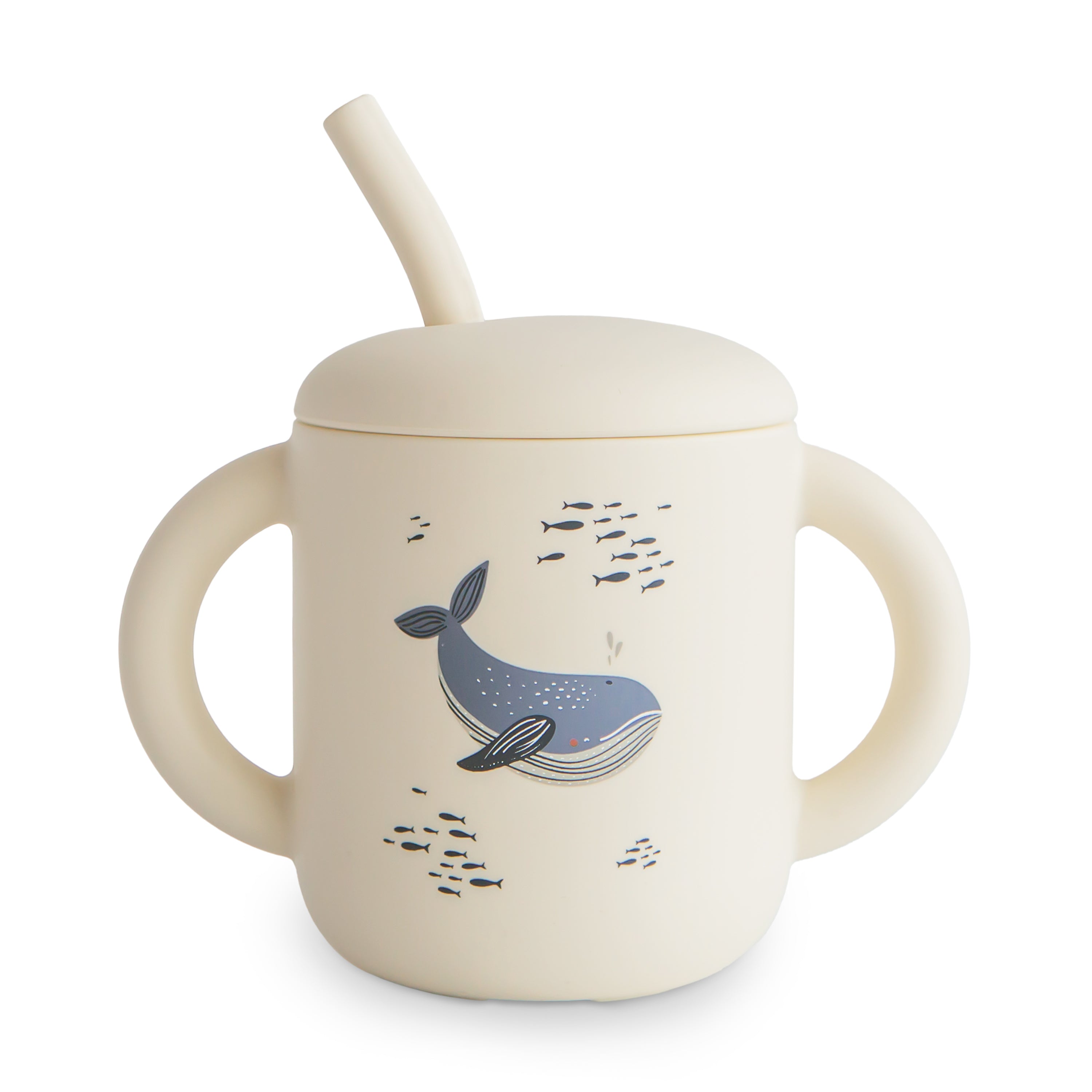mushie oefenbeker met rietje met walvis, vanaf 6 maanden

