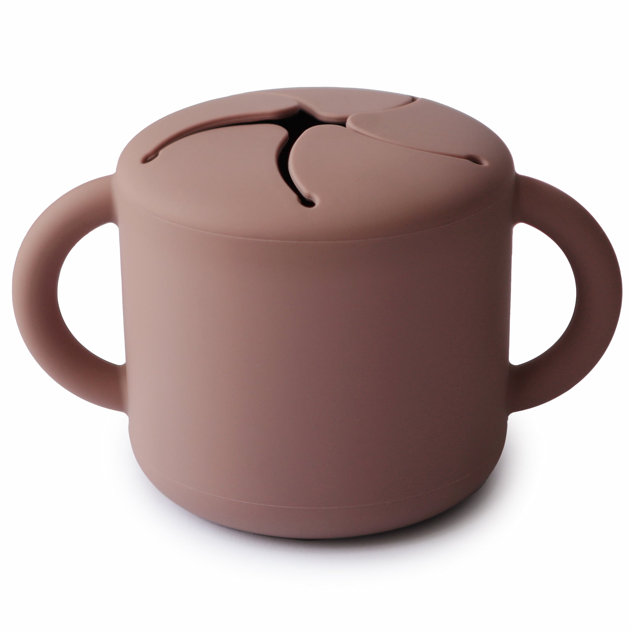 mushie snackbeker in cloudy mauve kleur
