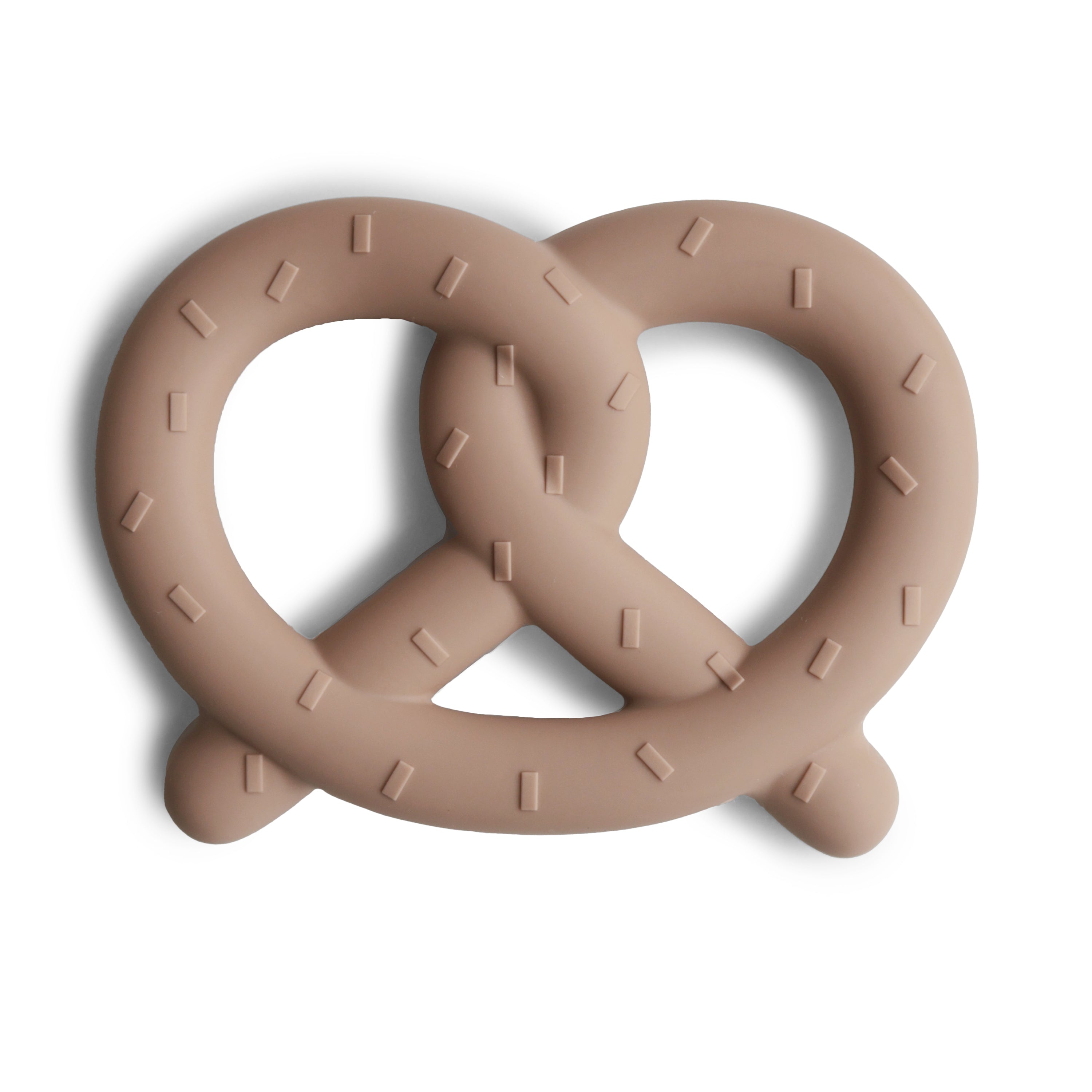 mushie bijtring in pretzelvorm voor doorkomende tandjes