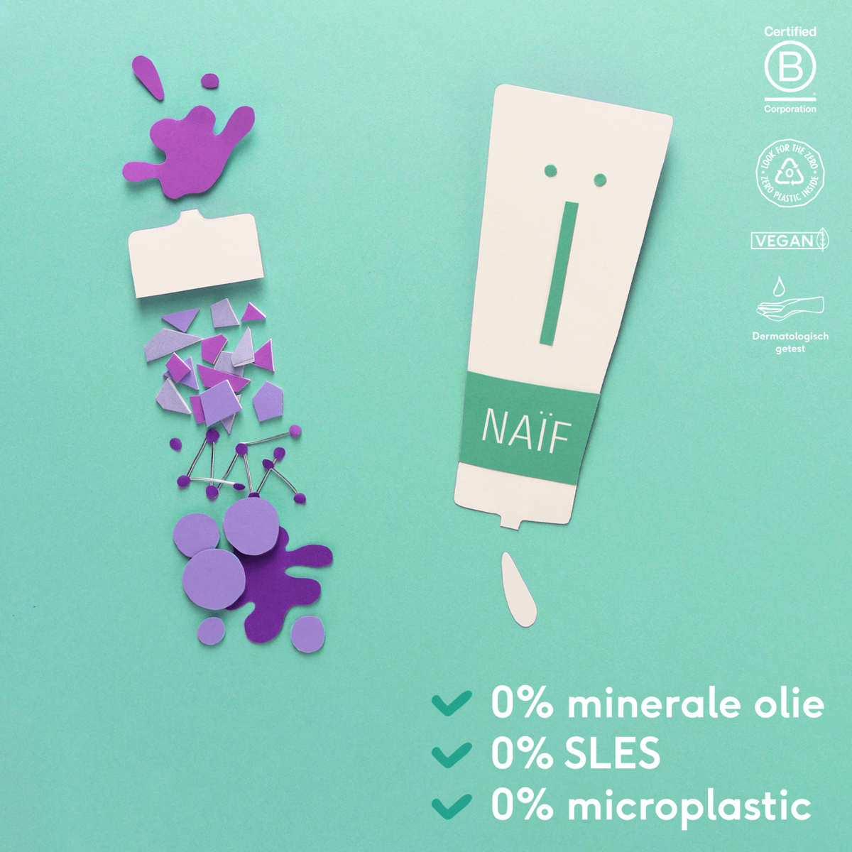 zachte badolie en babyzalf van naïf zonder microplastics