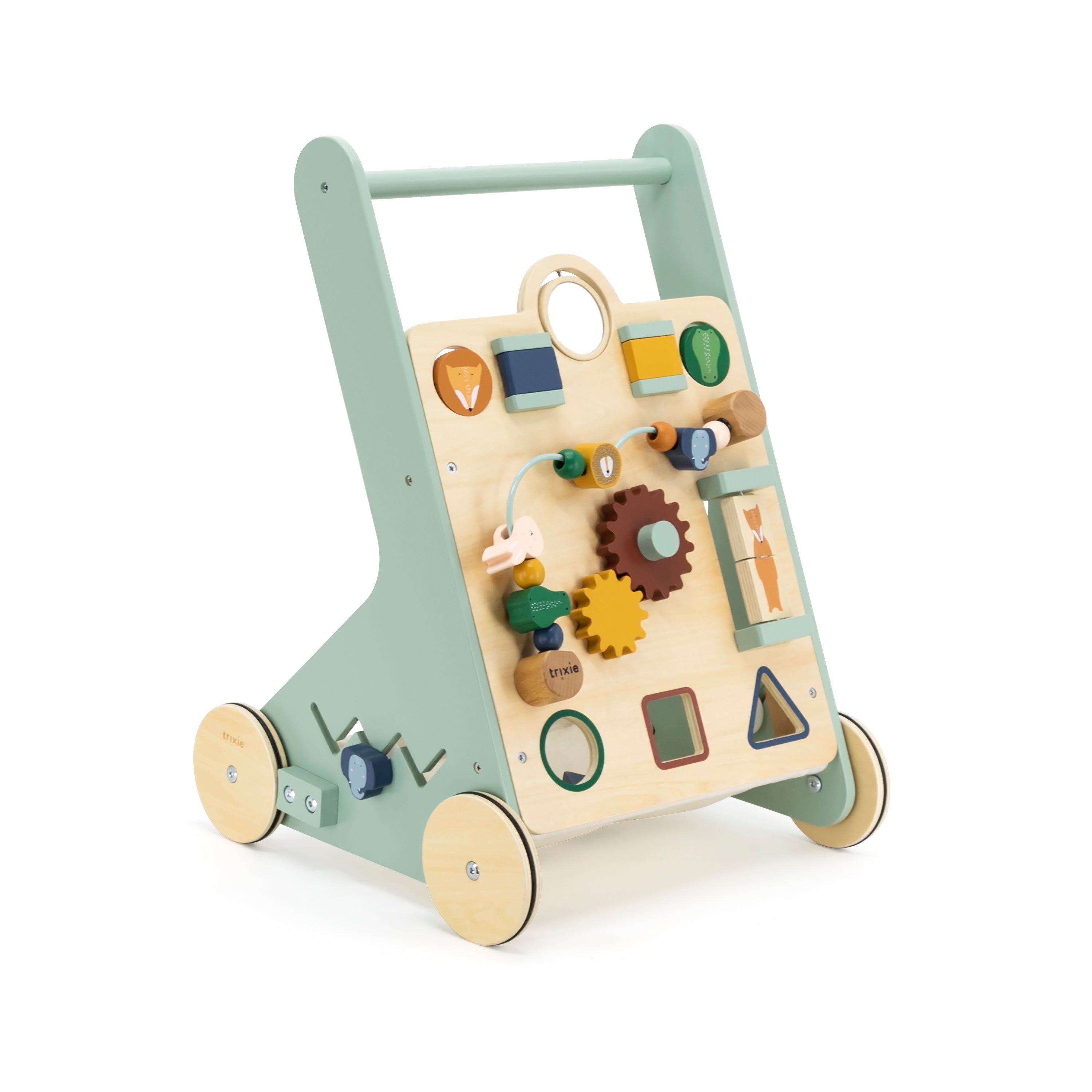 trixie houten loopwagen met dieren en activiteiten