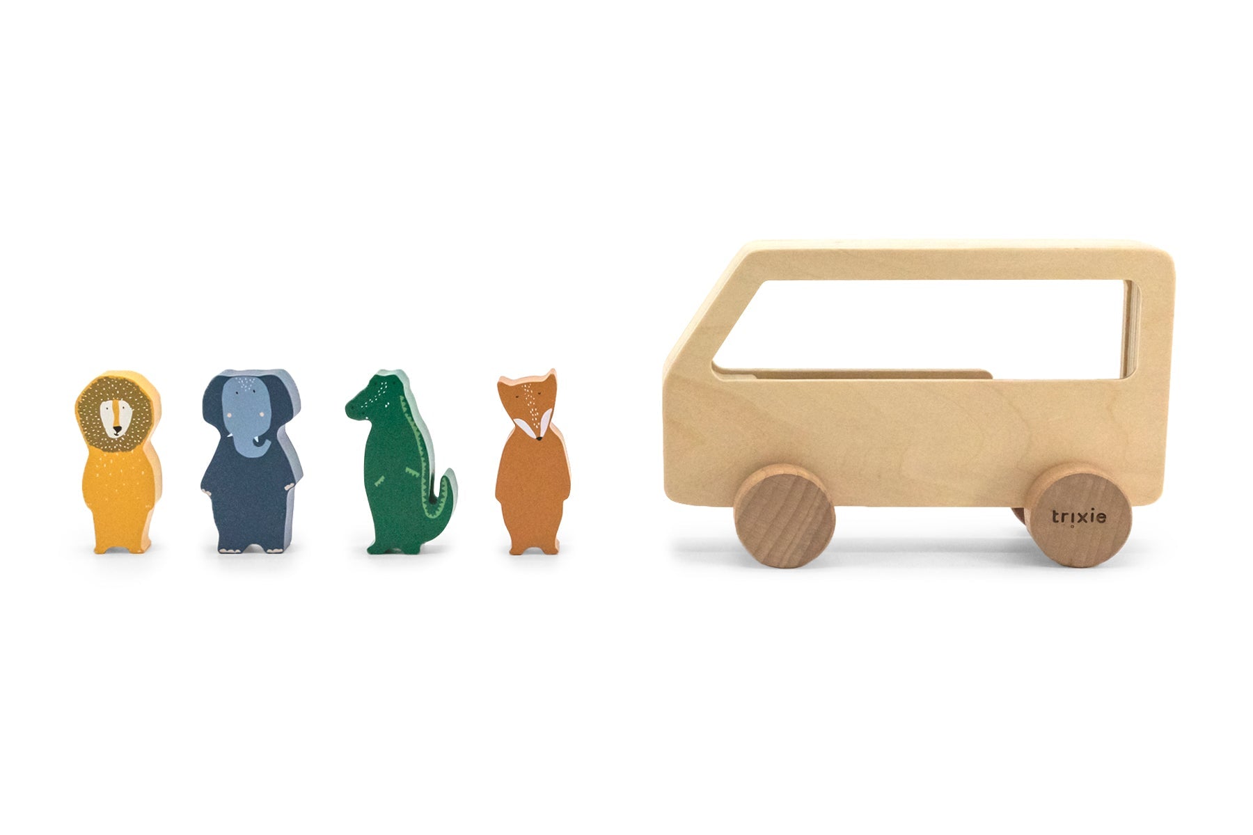 FSC houten bus en dieren van Trixie